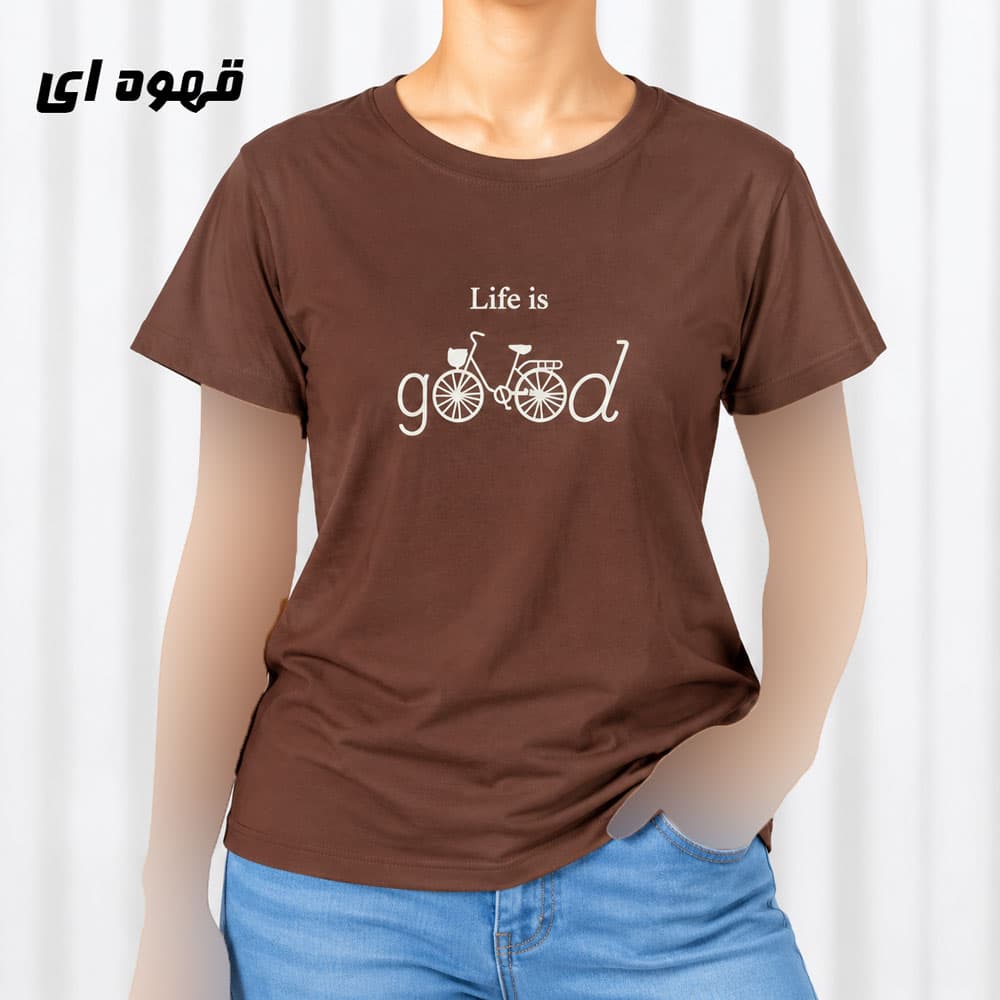 تیشرت زنانه نخ پنبه مدل دوچرخه کد 2305 — تصویر ۲
