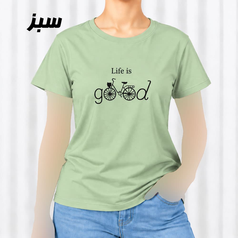 تیشرت زنانه نخ پنبه مدل دوچرخه کد 2305 — تصویر ۶