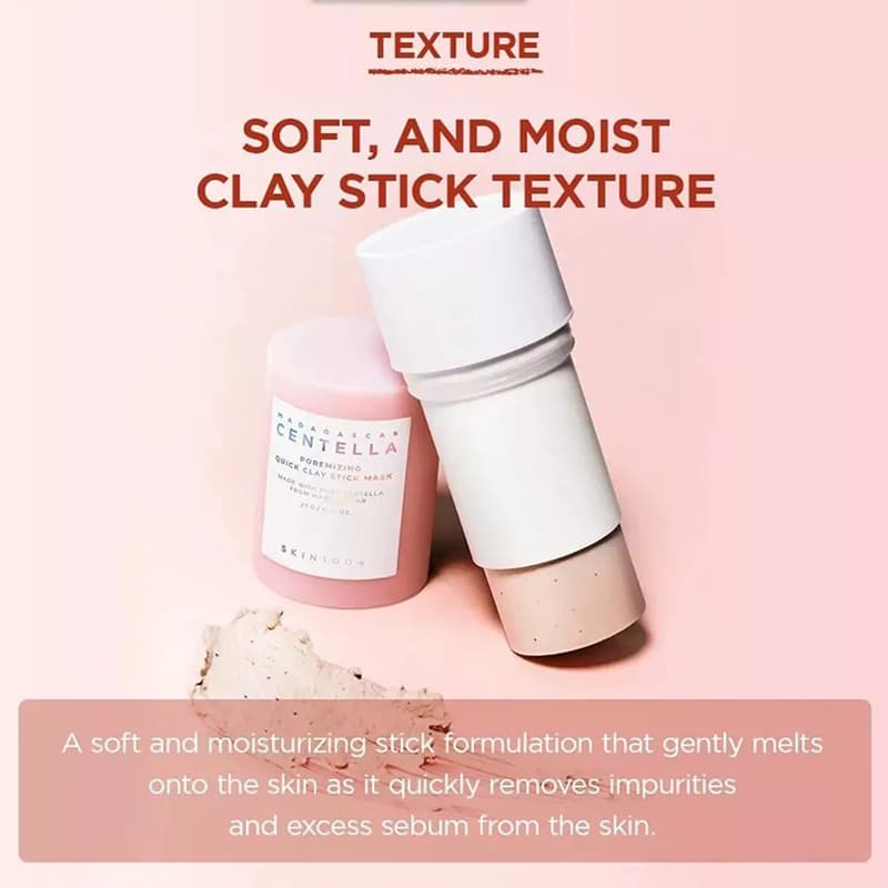 ماسک استیکی کنترل منافذ سنتلا اسکین Centella Poremizing Quick Clay Stick Mask SKIN1004 — تصویر ۲
