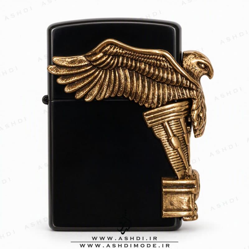 فندک زیپو های کپی مدل طرح عقاب برجسته | Embossed Golden Eagle Zippo Lighter — تصویر ۴