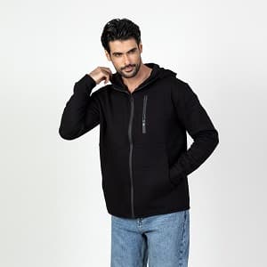 سویشرت کلاهدار مردانه باینت مدل 924-1 رنگ مشکی — تصویر ۸