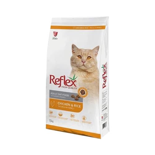 غذای خشک گربه بالغ رفلکس مرغ و برنج Reflex وزن 1 کیلوگرم (فله)