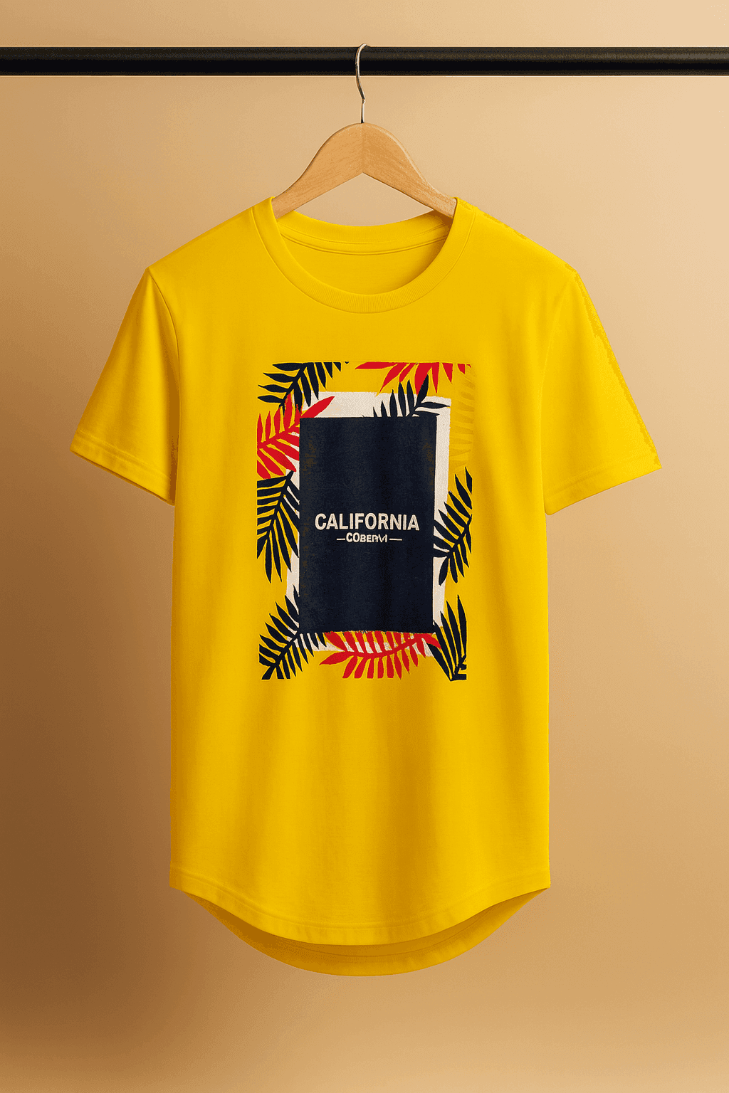تیشرت 171605 CALIFORNIA زرد
