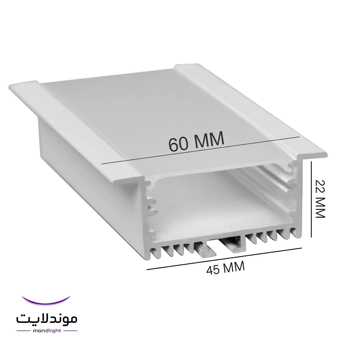 لاین نوری توکار فنرخور کد ML23 | برش ۴.۵ سانتی‌متر | سه لاین