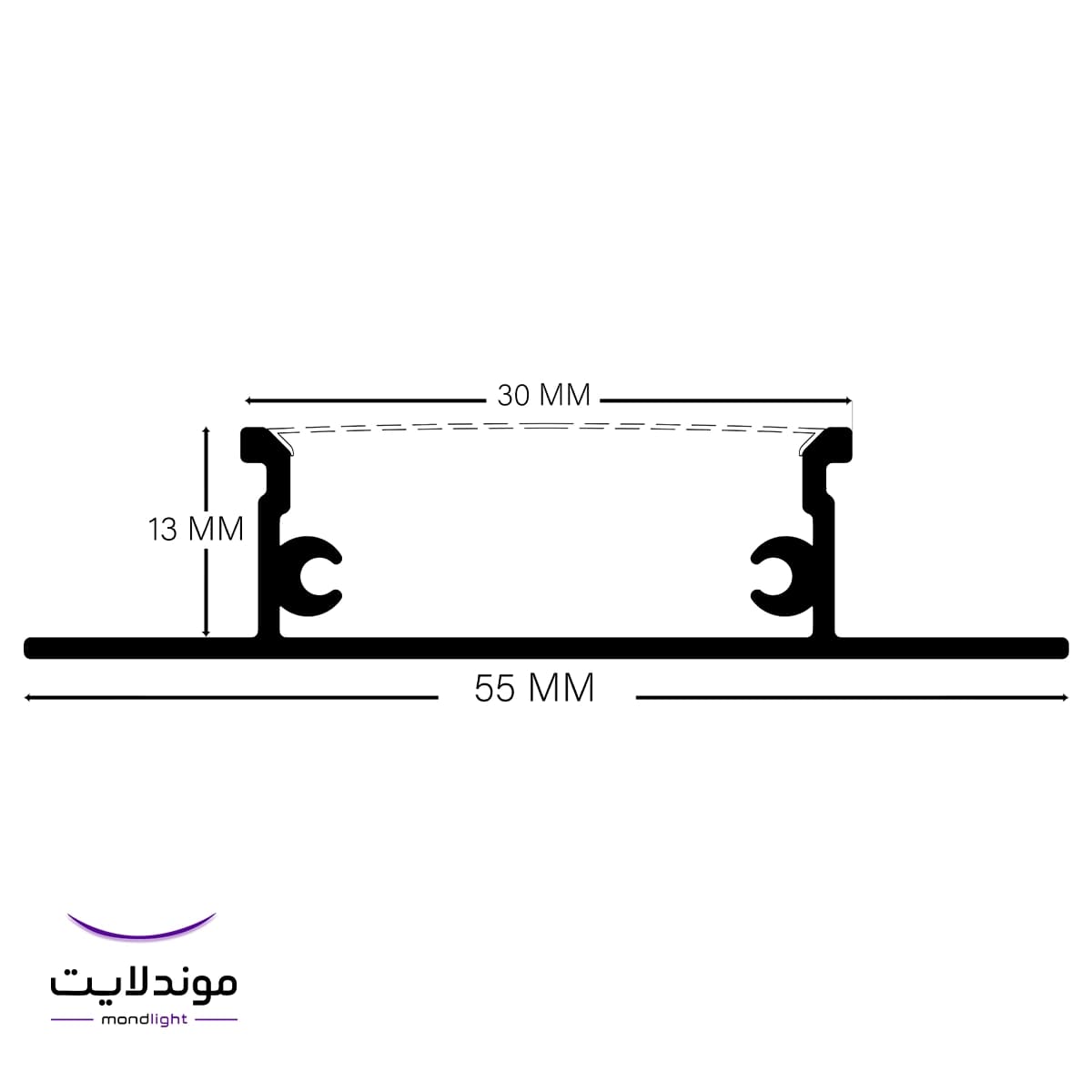 لاین نوری توکار کنافی بدون لبه کد ML26 | برش ۳ سانتی‌متر | دولاین — تصویر ۲