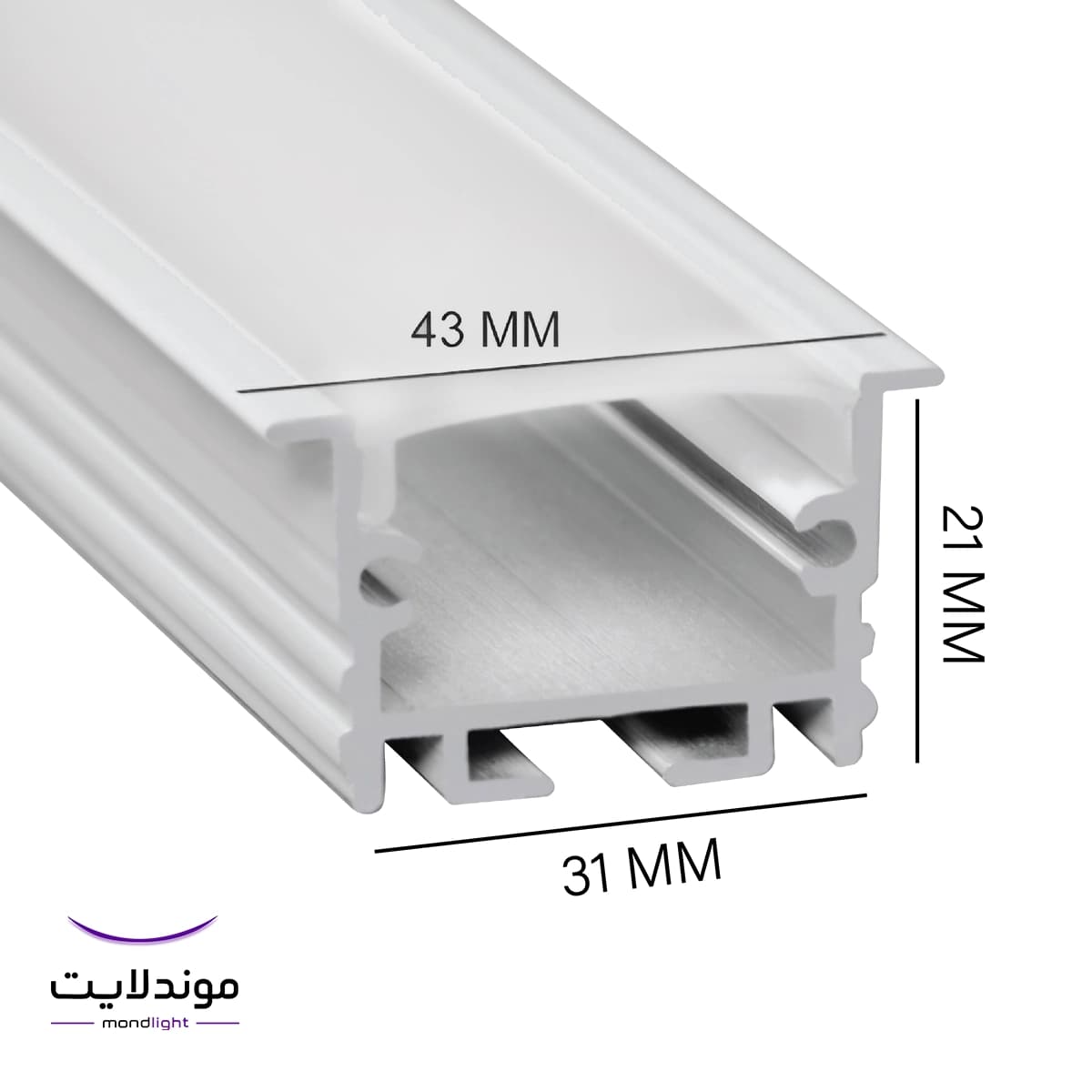 لاین نوری توکار فنرخور کد ML5 | برش ۳.۱ سانتی‌متر | دولاین