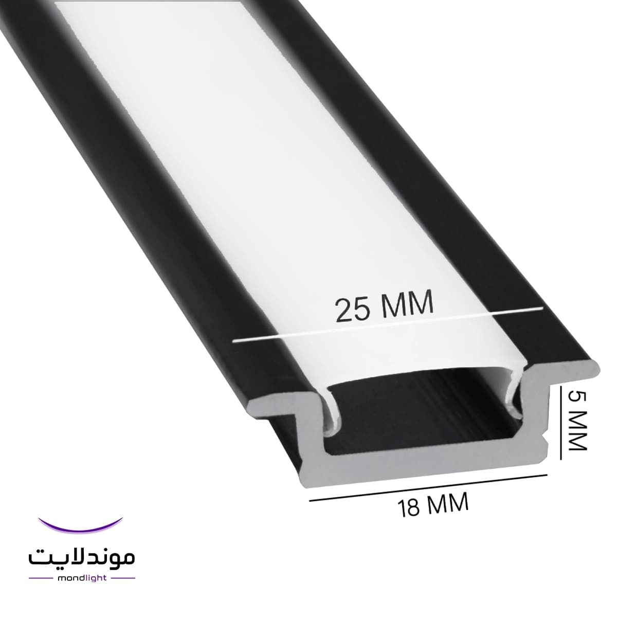 لاین نوری کابینتی توکار لبه دار کد ML1 | برش ۱.۸ سانتی‌متر | تک لاین