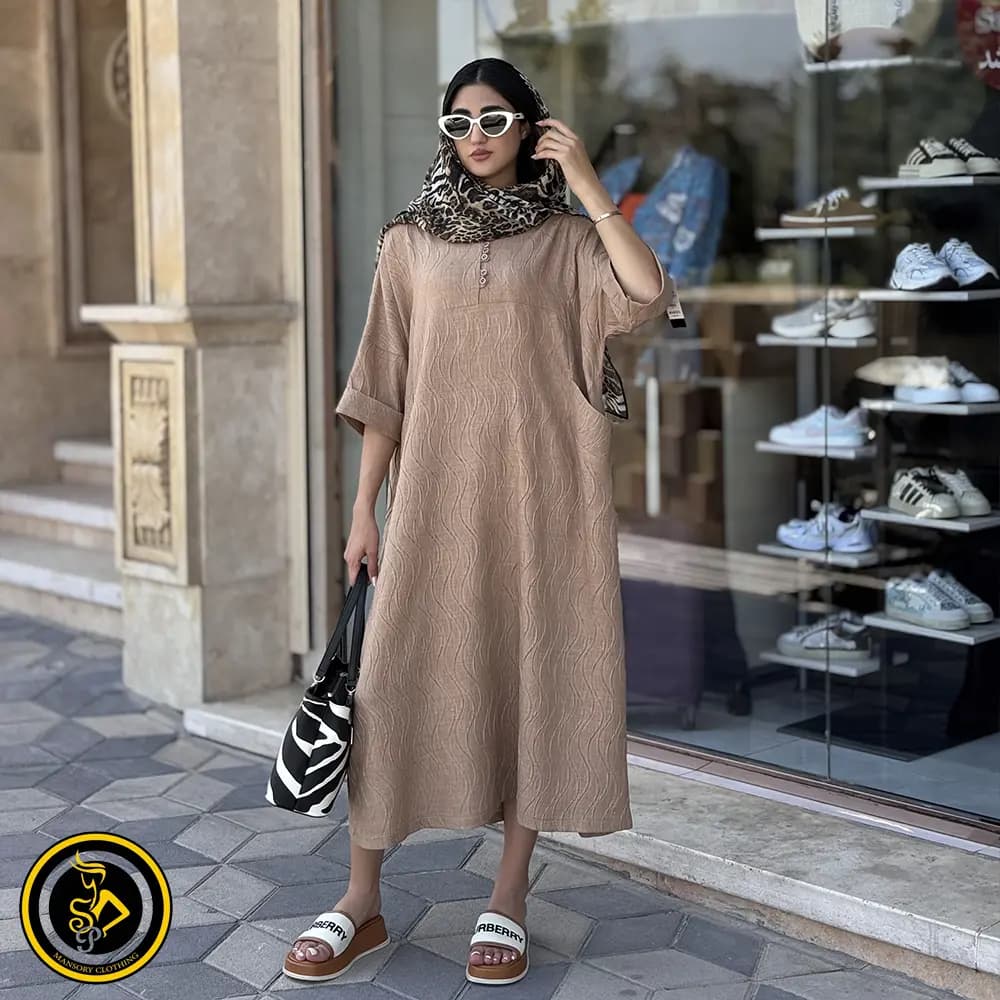 کفتان طرح موجی آستین پاکتی — تصویر ۷