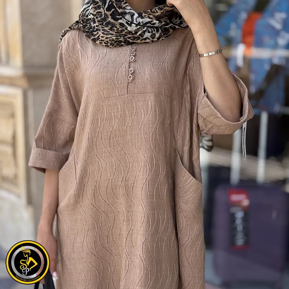 کفتان طرح موجی آستین پاکتی — تصویر ۵