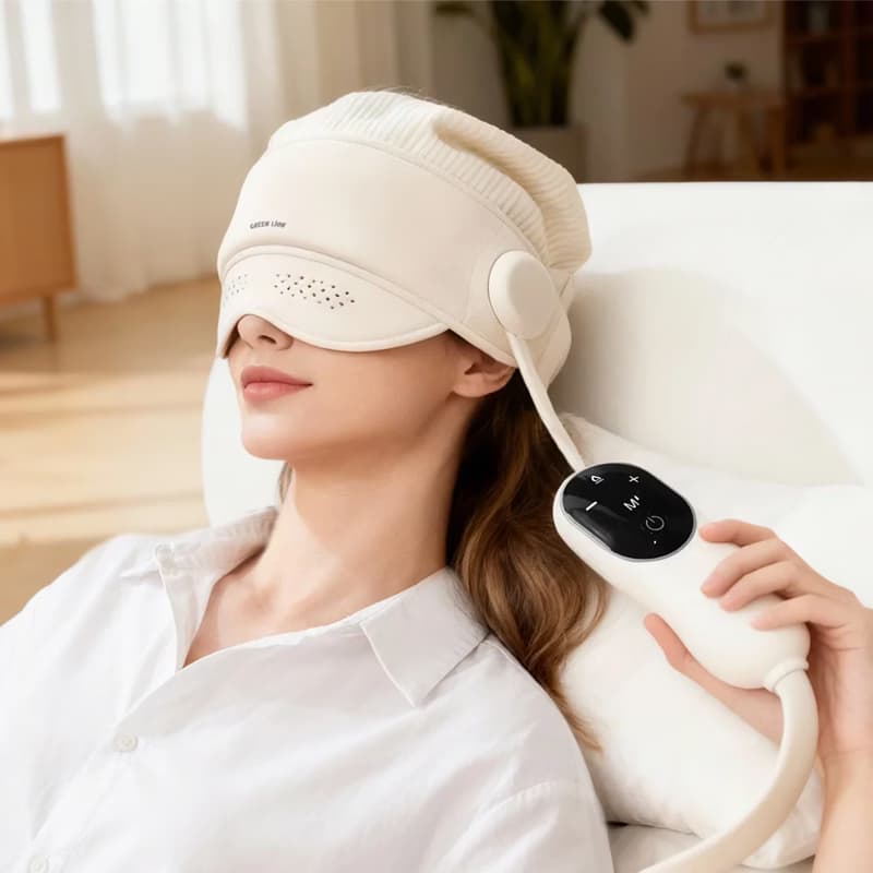 ماساژور سر و چشم گرین لاین مدل Stress Relief (بژ) — تصویر ۳