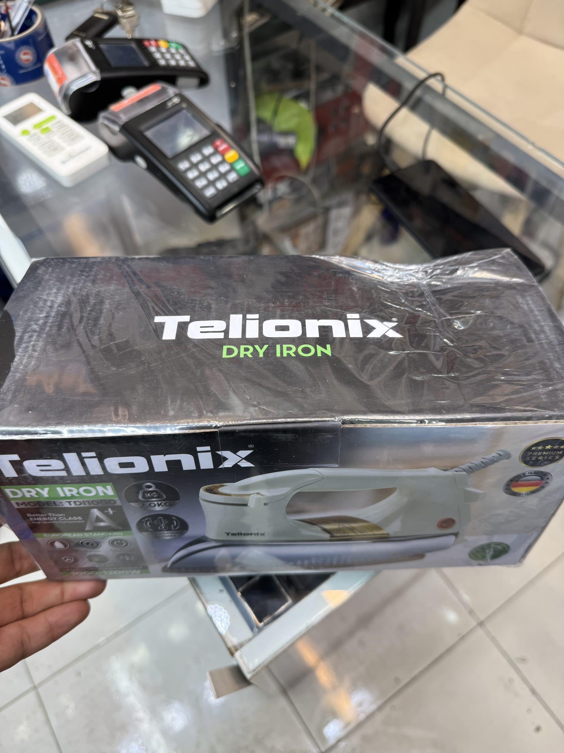 اتو خشک سنگین (اتو سنگی) ۱۰۰۰ تا ۱۲۰۰ وات تلیونیکس Telionix مدل TDI1000 (Dry Iron) اورجینال (عمده و تک) — تصویر ۵