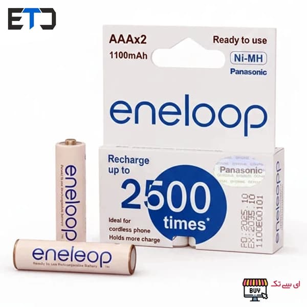 باتری نیم قلمی شارژی پاناسونیک eneloop ظرفیت 1100 میلی آمپر