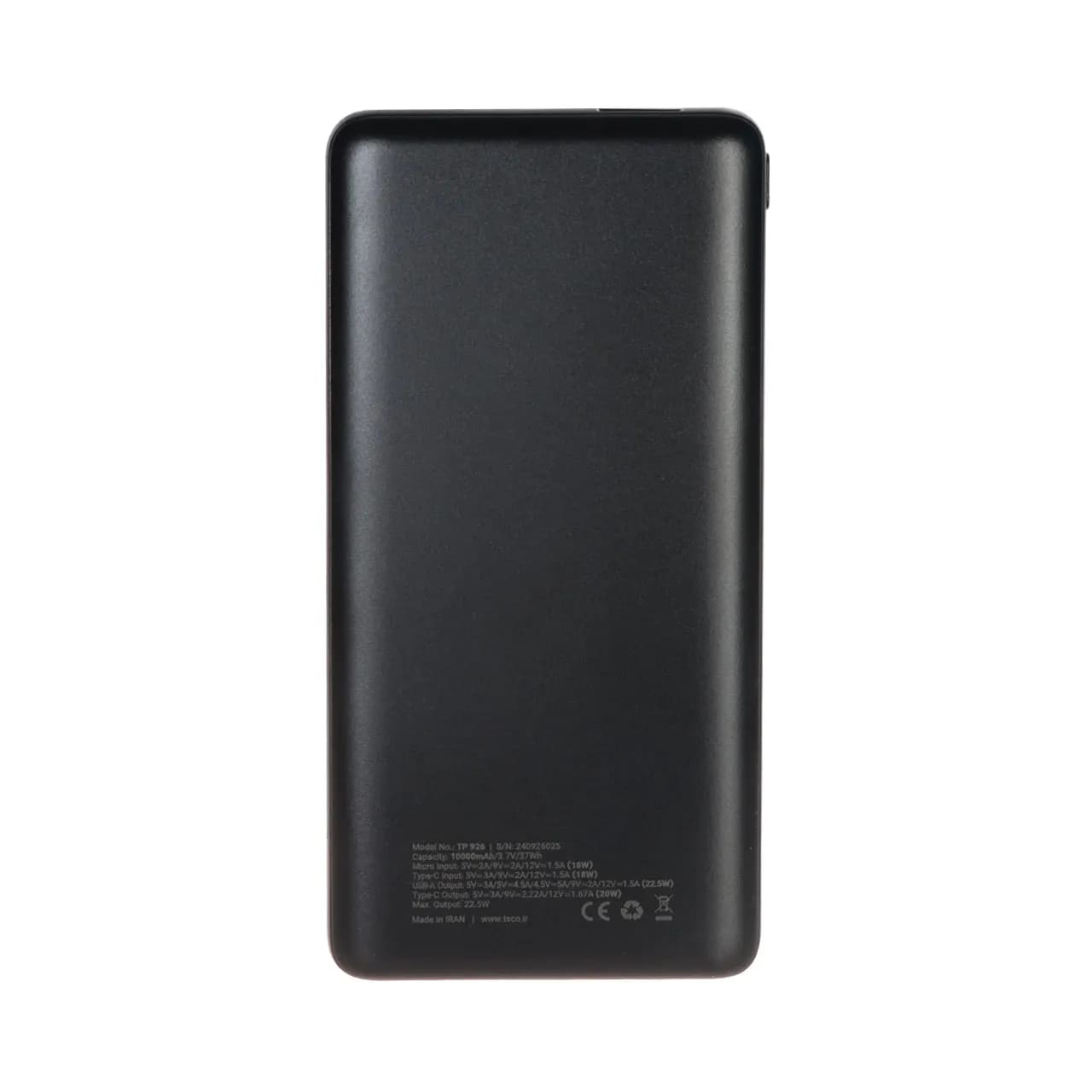 پاوربانک فست شارژ تسکو TSCO 10000mAh مدل TP 926 22.5W — تصویر ۲