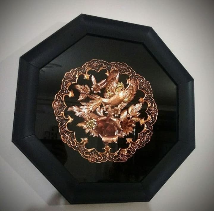 تابلو معرق مسی طرح پرنده معرق کد 10579 — تصویر ۲
