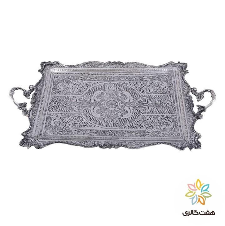سینی مستطیل 6 نفره نقره نما کد 10465