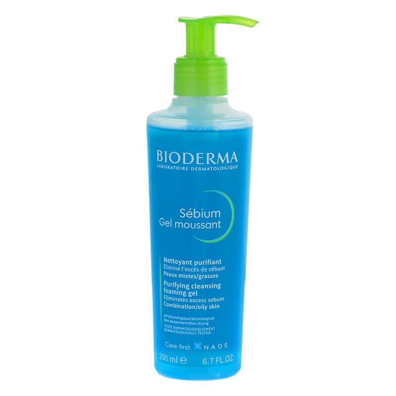 فوم ژل شستشوی صورت بایودرما BIODERMA سبیوم Sebium حجم 200 میل – پوست چرب و مختلط