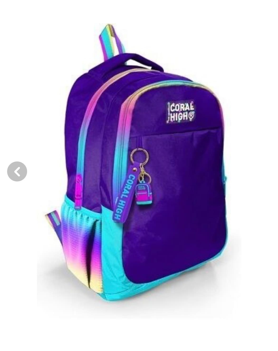 کوله پشتی دخترانه KIDS MOR زیپ سه قسمت کوله پشتی Coral High