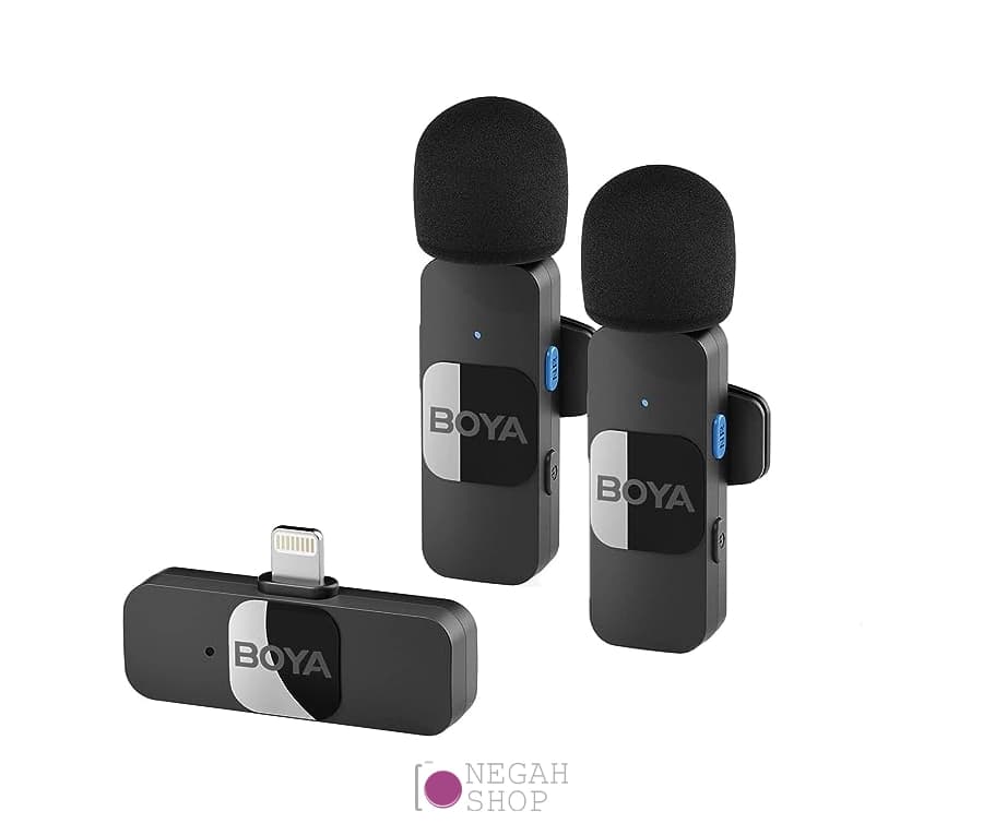 میکروفون بی‌سیم BOYA BY-V2 دو کاناله Lightning — تصویر ۲