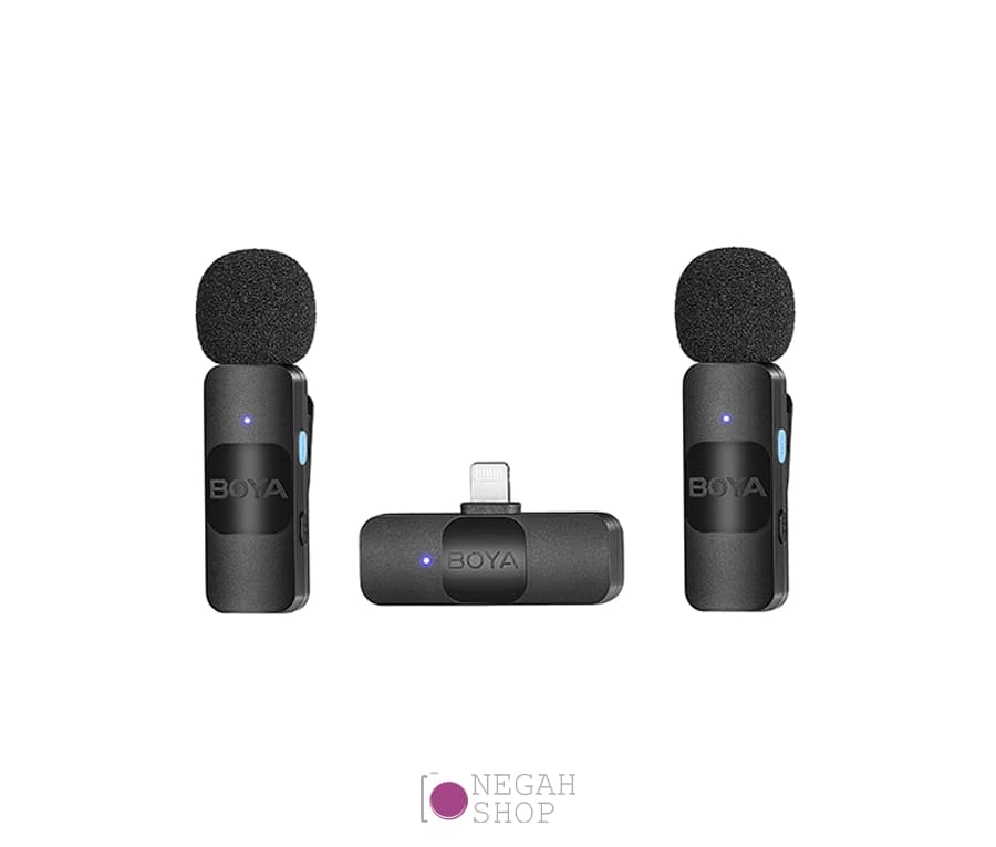 میکروفون بی‌سیم BOYA BY-V2 دو کاناله Lightning — تصویر ۳