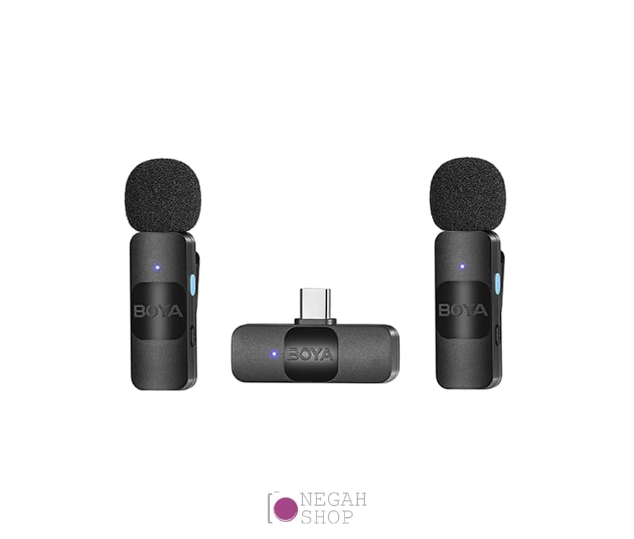 میکروفون بی‌سیم BOYA BY-V20 دو کاناله Type-C — تصویر ۳