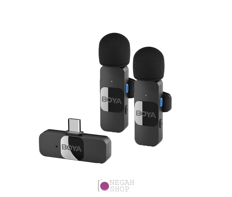 میکروفون بی‌سیم BOYA BY-V20 دو کاناله Type-C — تصویر ۲