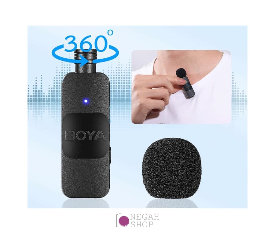 میکروفون بی‌سیم BOYA BY-V20 دو کاناله Type-C — تصویر ۶