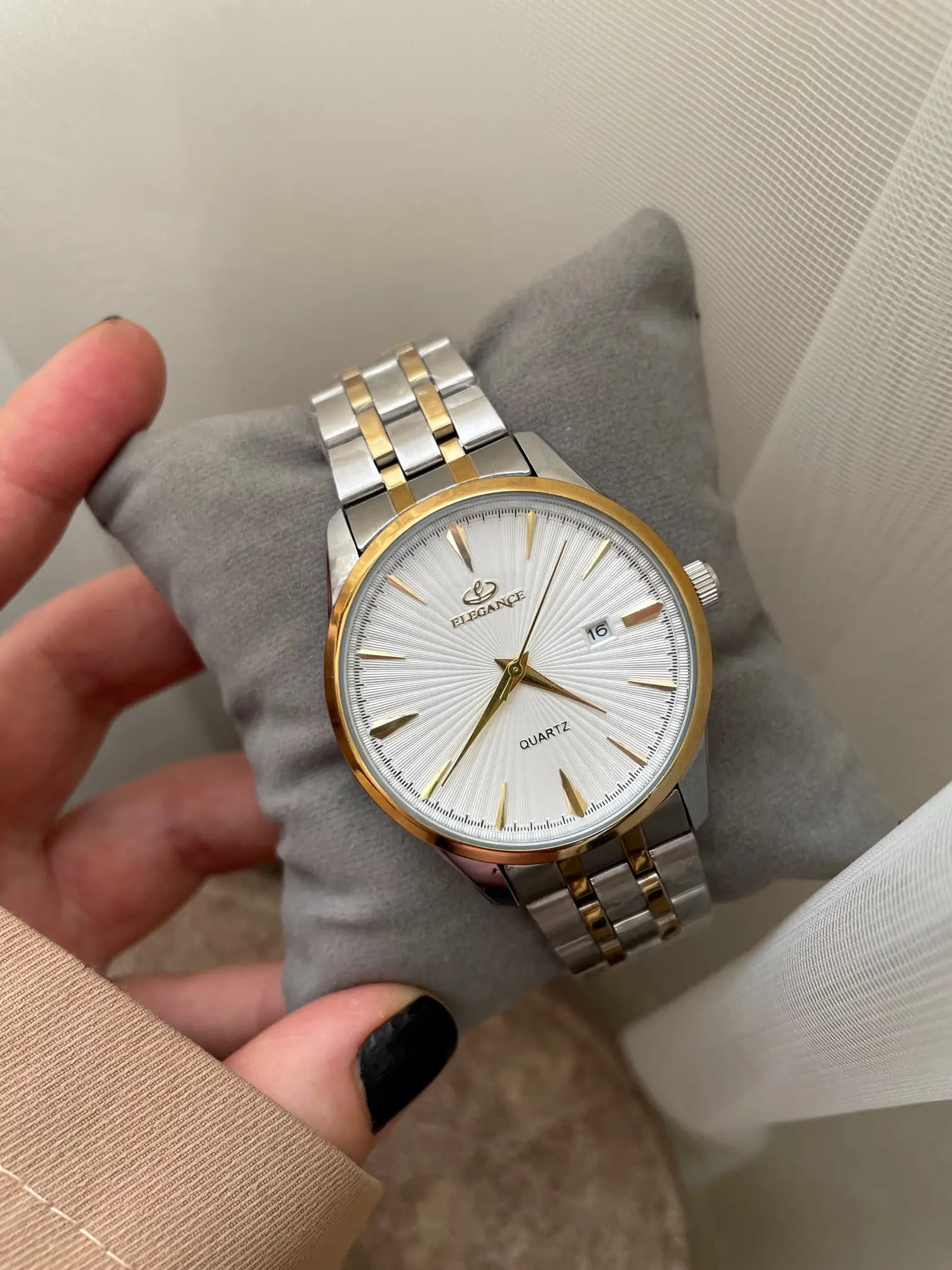 ساعت مردانه الگانس (Elegance) دو رنگ صفحه سفید — تصویر ۳