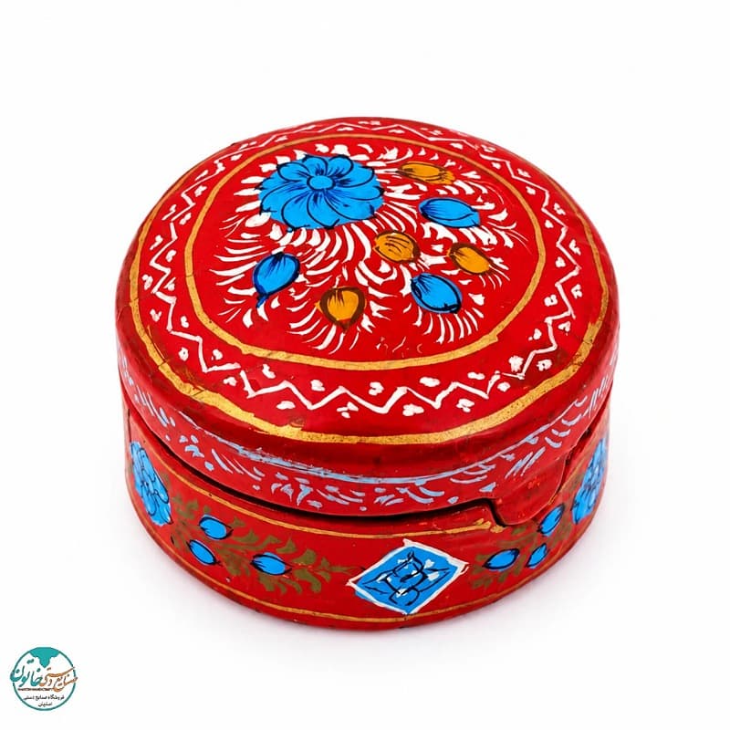 جعبه پاپیه ماشه طرح گل بلبل قرمز
