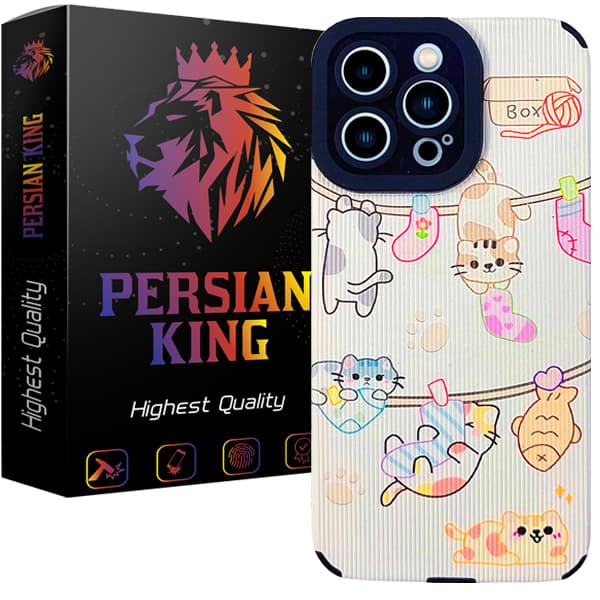 کاور پرشین کینگ مدل گربه و جوراب مناسب برای گوشی موبایل اپل IPhone 13 pro Max