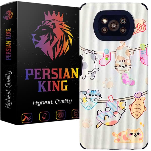 کاور پرشین کینگ مدل گربه و جوراب مناسب برای گوشی موبایل شیائومی Poco X3 / X3 Pro