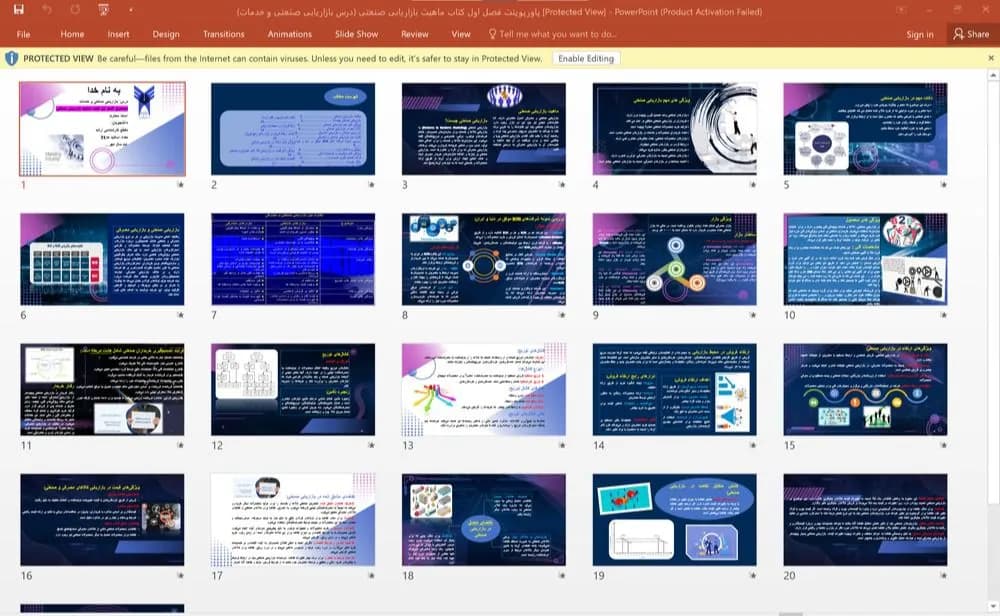 پاورپوینت فصل اول کتاب ماهیت بازاریابی صنعتی (درس: بازاریابی صنعتی و خدمات)