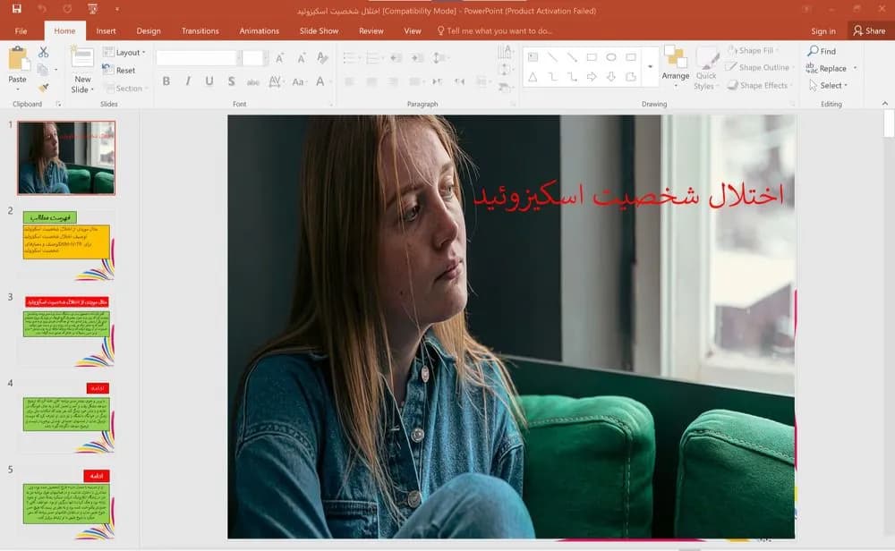 پاورپوینت اختلال شخصیت اسکیزوئید