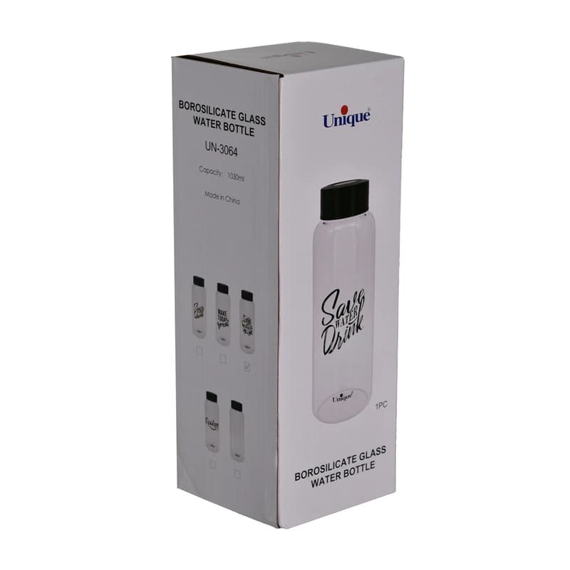 بطری آب متوسط درب مشکی یونیک UN-3064 — تصویر ۳