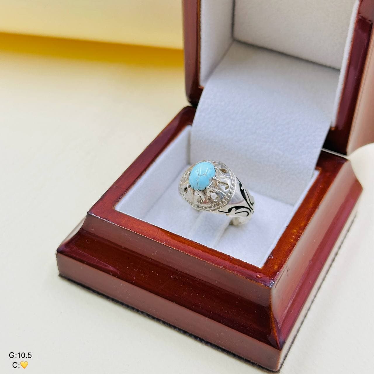 انگشتر نقره مردانه فیروزه کد SMA110