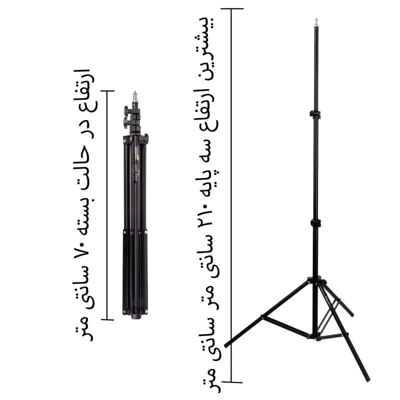 رینگ لایت مدل M-LJJ-45 با سه هولدر موبایل — تصویر ۸