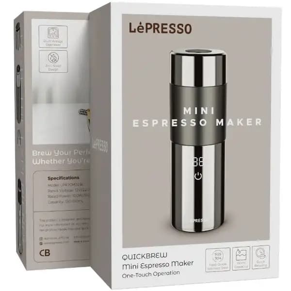 اسپرسو ساز شارژی قابل حمل لپرسو مدل Lepresso LPRJCM02SL‎ QuickBrew Mini — تصویر ۷