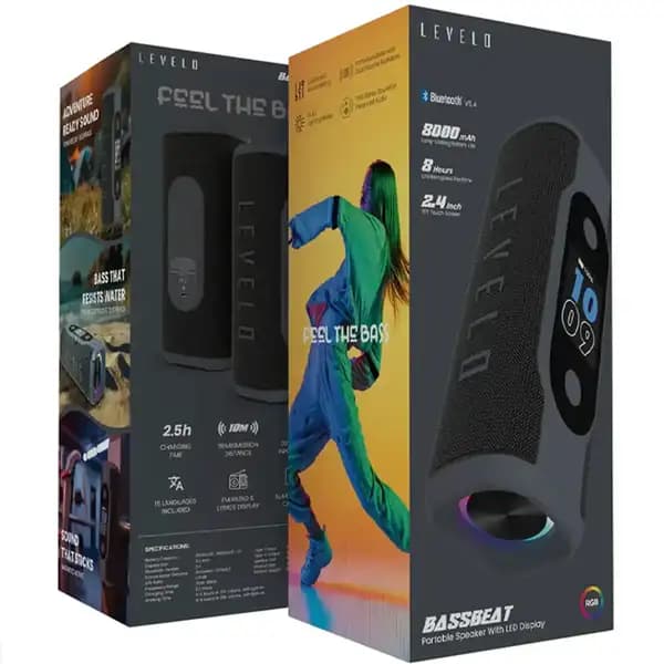 اسپیکر بلوتوثی لولو مدل Levelo Bassbeat Portable Speaker LVLBASSBSPKRBK — تصویر ۵