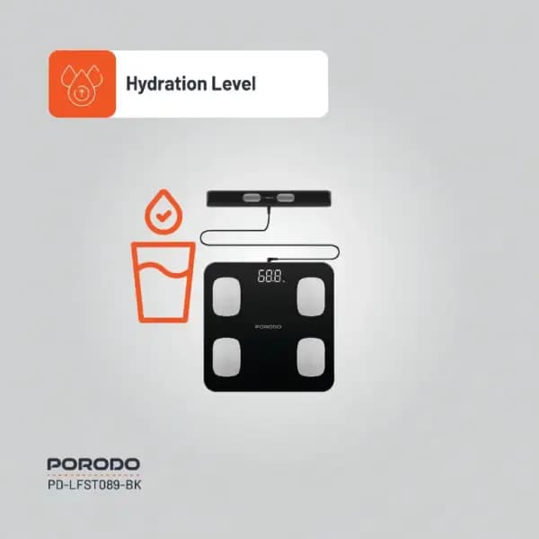 ترازو هوشمند دیجیتال پرودو مدل Porodo Lifestyle Precise Analysis Smart Scale — تصویر ۶