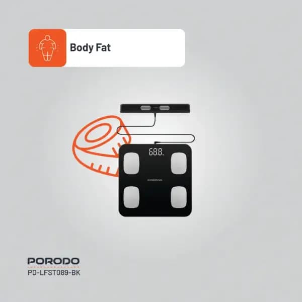 ترازو هوشمند دیجیتال پرودو مدل Porodo Lifestyle Precise Analysis Smart Scale — تصویر ۳