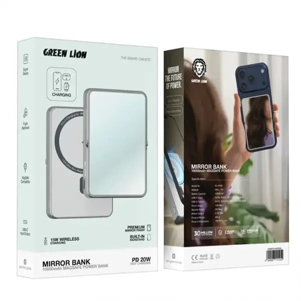 پاوربانک مگ سیف 10000 هزار 20 وات گرین لاین مدل Green Lion Mirror Bank 10000mAh MagSafe — تصویر ۵