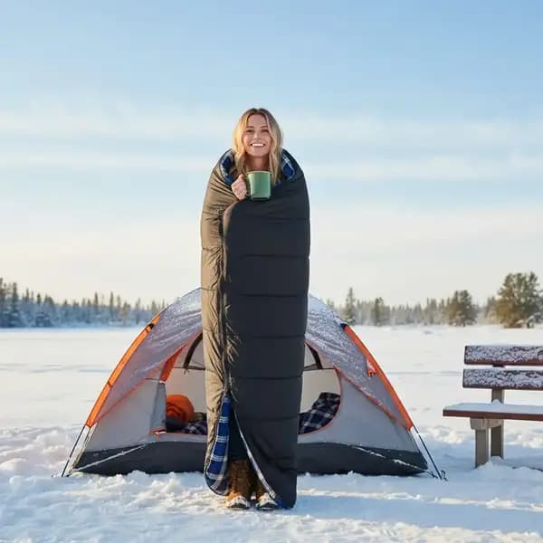 کیسه خواب یک نفره گرین لاین مدل Green Lion Camping Sleeping Bag GNSMCPSLBGBK — تصویر ۳