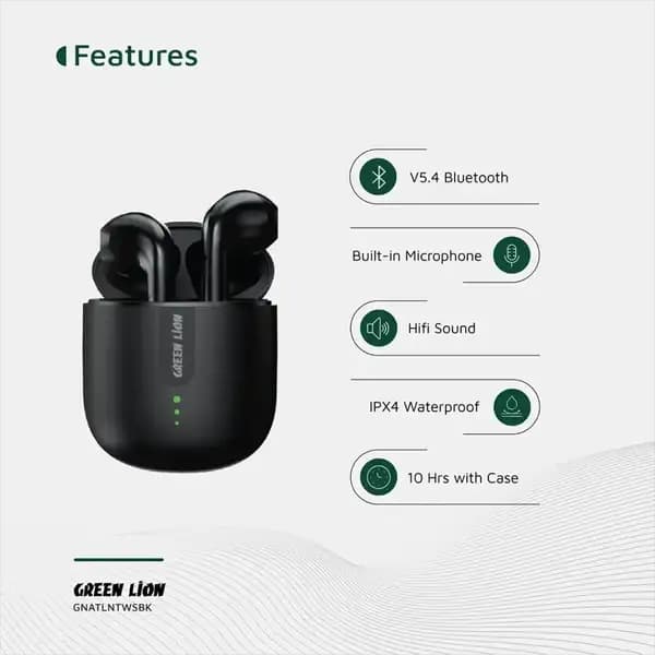 هندزفری بلوتوث گرین لاین مدل Green Lion Atlanta True Wireless Earbuds — تصویر ۵