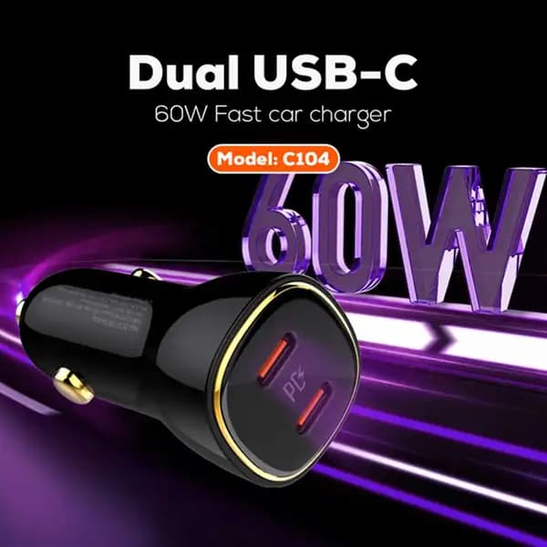 شارژر فندکی فست شارژ 60 وات تایپ‌سی الدینیو مدل LDNIO C104 — تصویر ۸