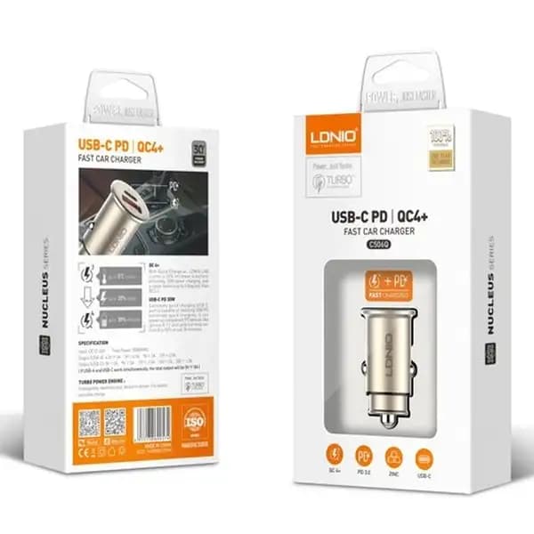 شارژر فندکی 30 وات به همراه کابل تبدیل USB-C الدینیو مدل LDNIO C506 Q — تصویر ۸