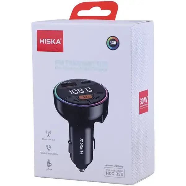 شارژر فندکی و اف ام پلیر بلوتوثی ۳۰ وات هیسکا مدل Hiska HCC-338 — تصویر ۵