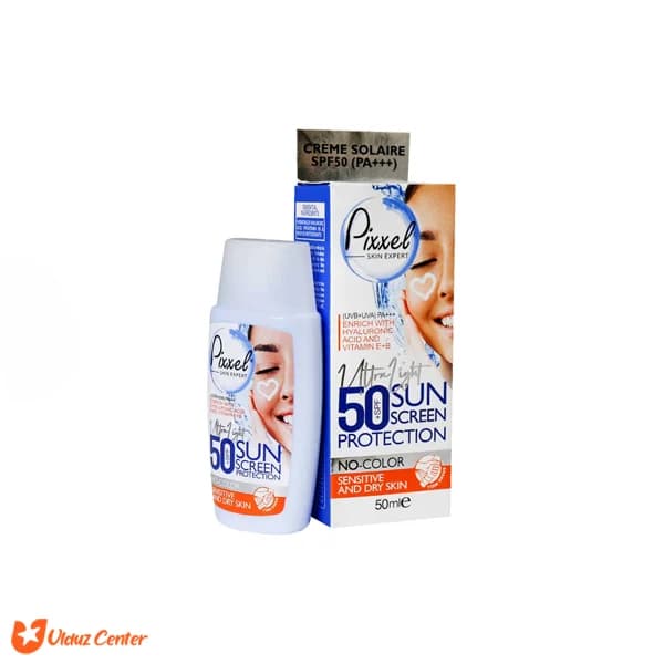 کرم ضد آفتاب رنگ بژ طبیعی پیکسل مناسب پوست خشک تا نرمال و حساس SPF50 حجم 50 میل
