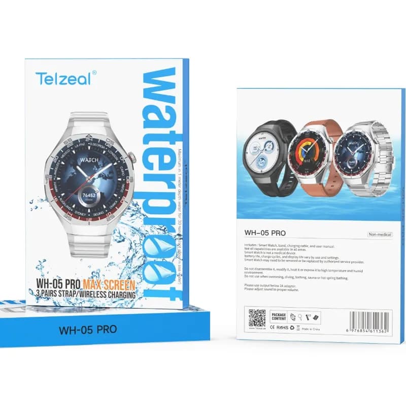 ساعت هوشمند تلزیل اورجینال Telzeal WH-05 pro max screen (دارای 3 عدد بند) + گارانتی طلایی — تصویر ۲