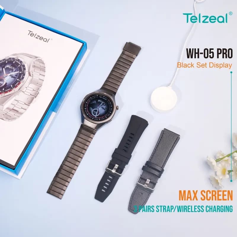 ساعت هوشمند تلزیل اورجینال Telzeal WH-05 pro max screen (دارای 3 عدد بند) + گارانتی طلایی — تصویر ۵