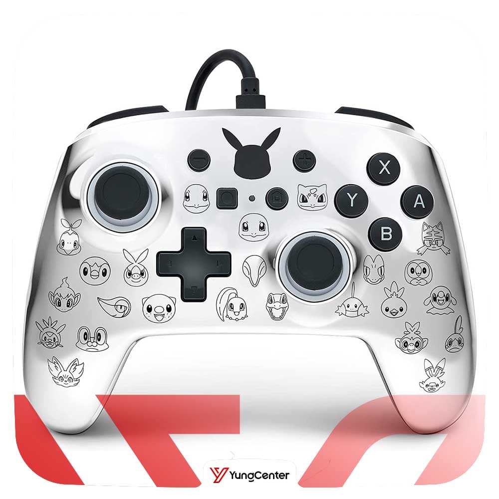 دسته بازی PowerA Enhanced Pikachu Black and Silver برای Nintendo Switch