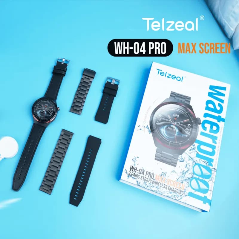 ساعت هوشمند تلزیل اورجینال Telzeal WH-04 pro max screen (دارای 3 عدد بند) + گارانتی طلایی — تصویر ۴